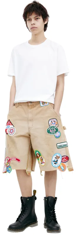 Denim Shorts With Patches (Beige) made by *Better With Age