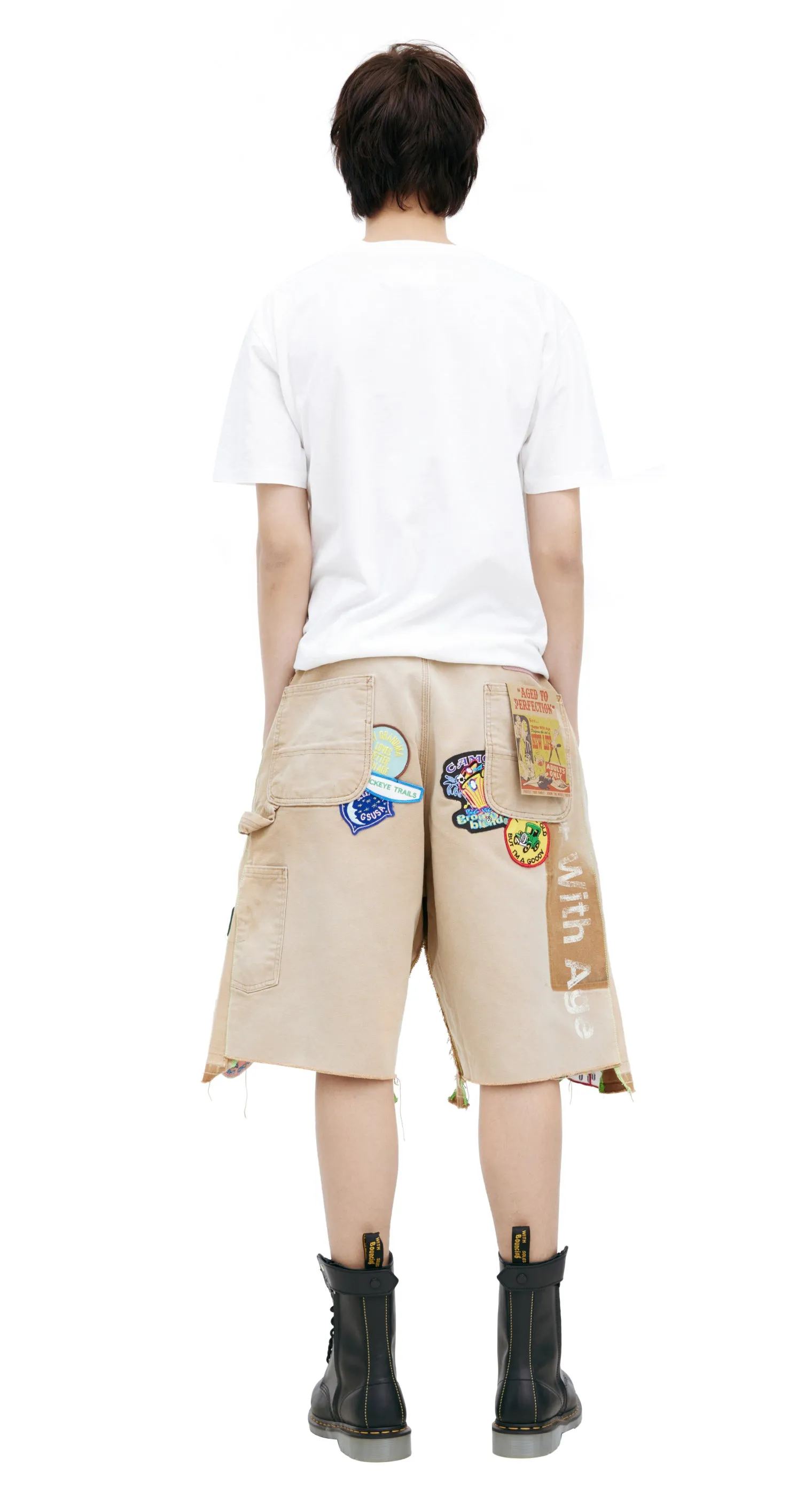Denim Shorts With Patches (Beige) sold by TONS product image thumbnail 2