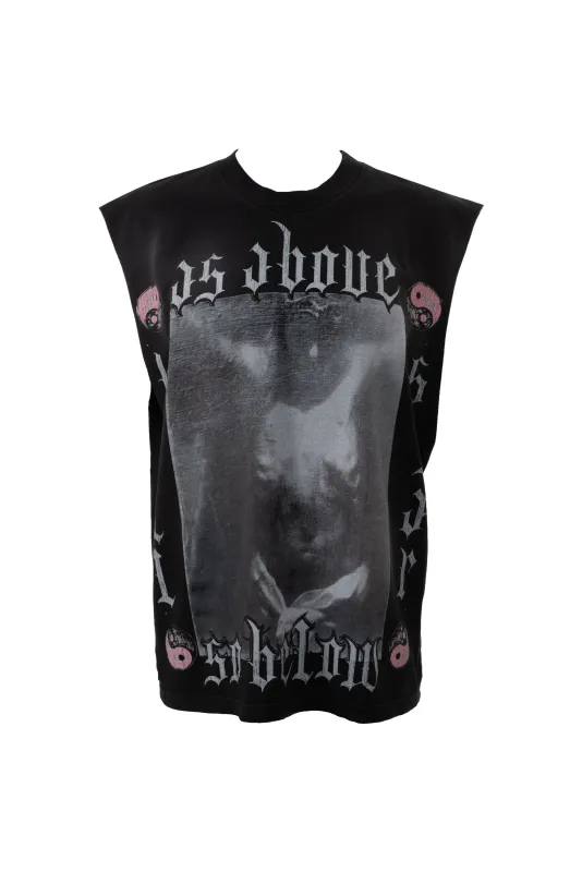 As Above So Below Muscle Tee (Black) made by Hellstar