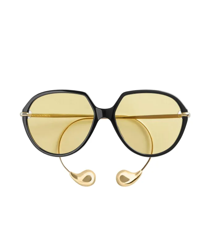Drop Squared Sunglasses (Black/Yellow) made by Bottega Veneta