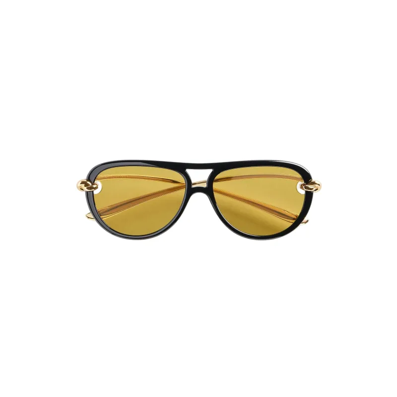 Knot Aviator Sunglasses (Black/Yellow) made by Bottega Veneta