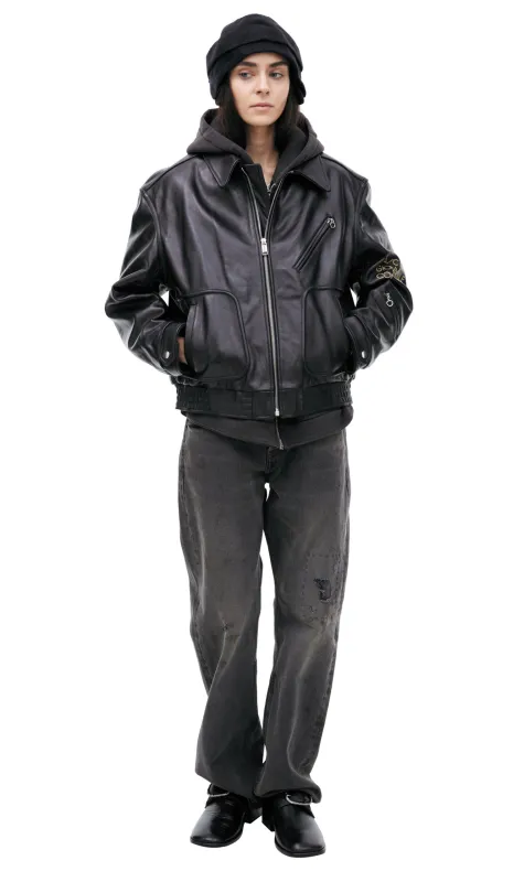 Fascio Combattimento Leather Jacket (Black) made by Enfants Riches Deprimes