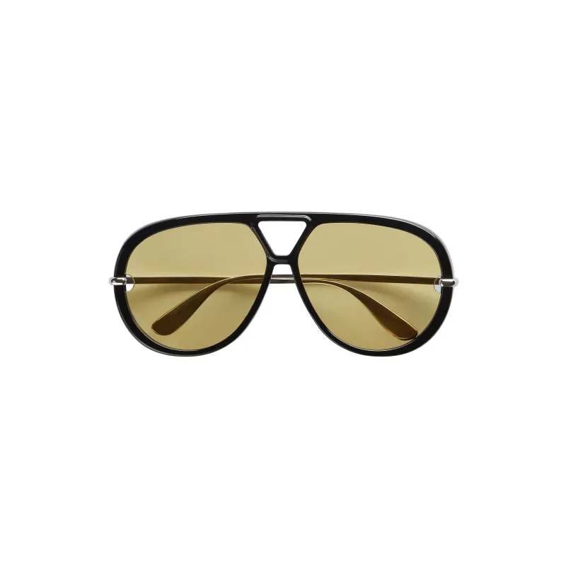 Classic Aviator Sunglasses (Black/Yellow) made by Bottega Veneta