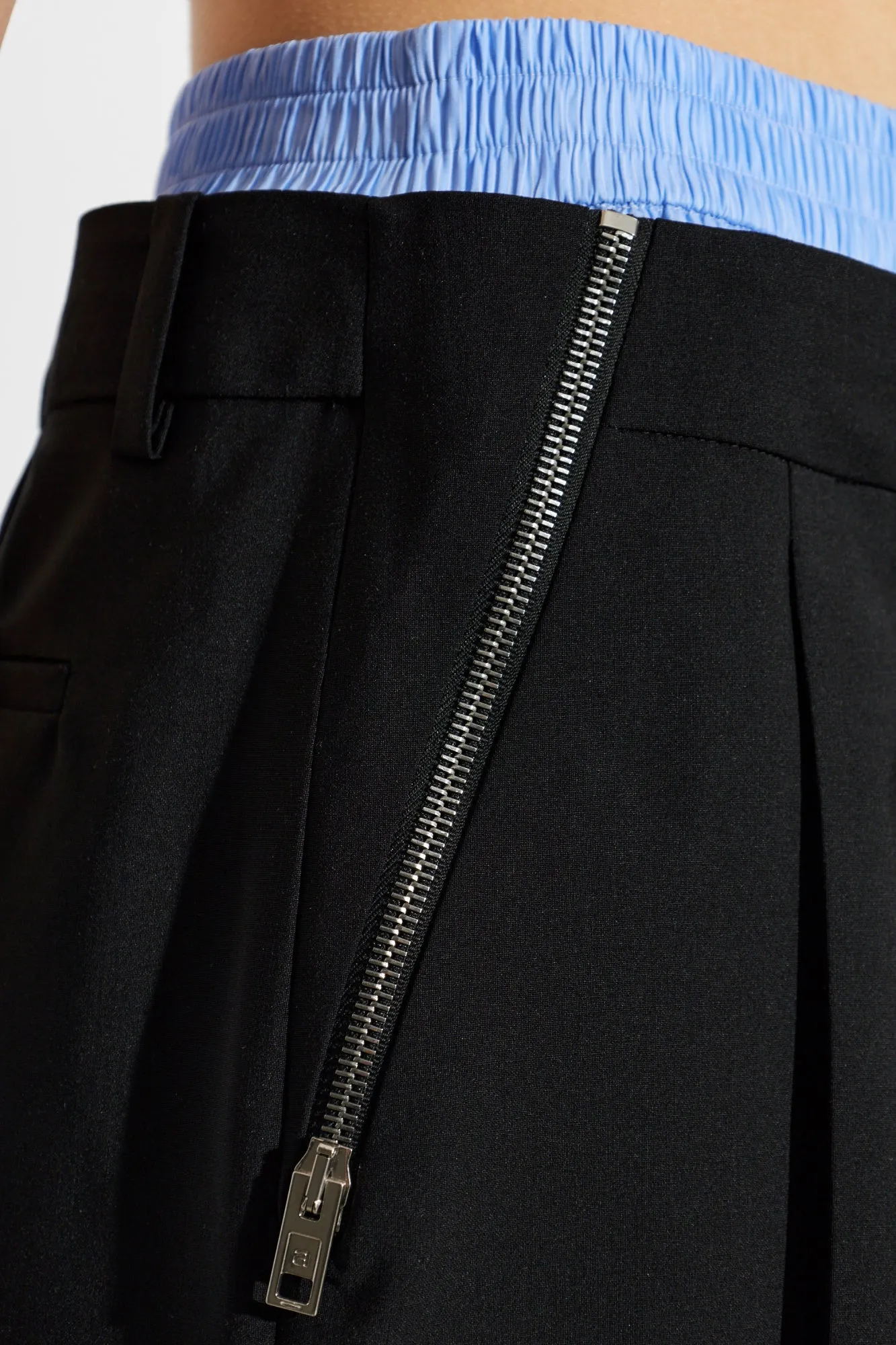 Pre-Styled Pleated Skort W/ Zipper Details (Black/Oxford Blue) sold by TONS product image thumbnail 2