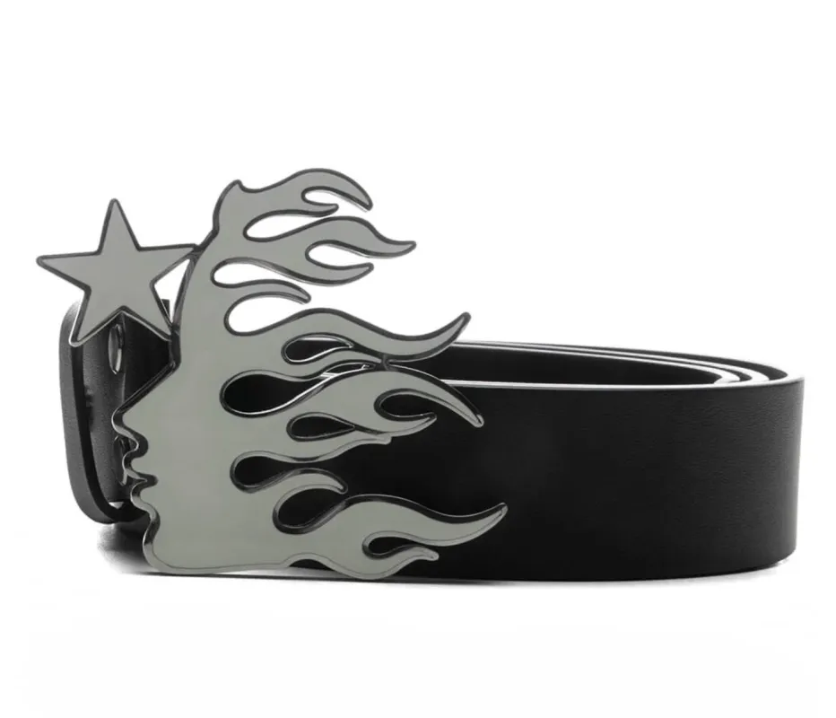 "Flame Girl" Logo Belt (Black) made by Hellstar