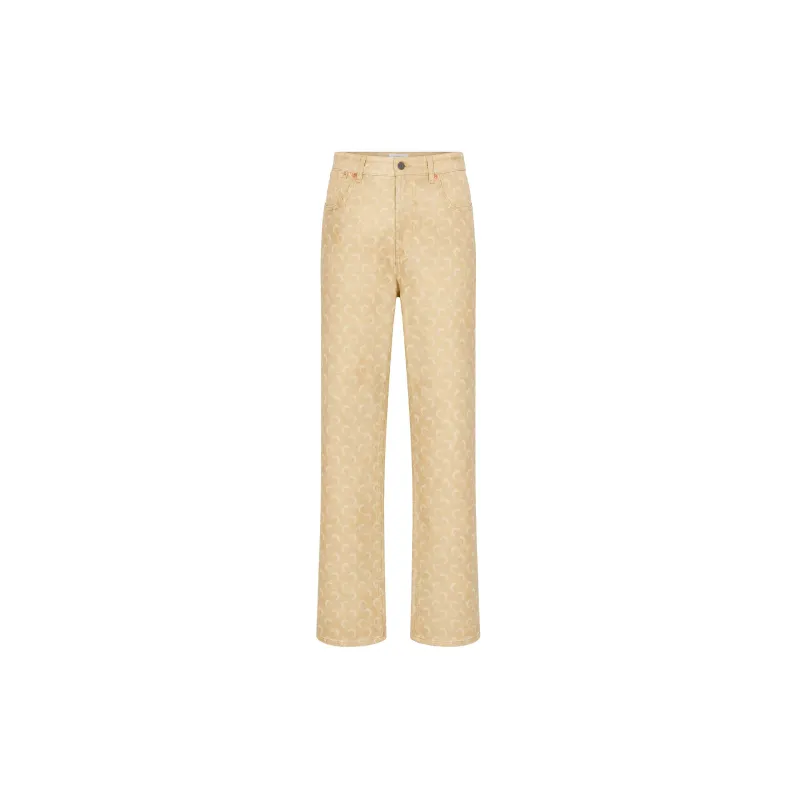 Faded Moon Denim Barrel Jeans (Dark Beige) made by Marine Serre