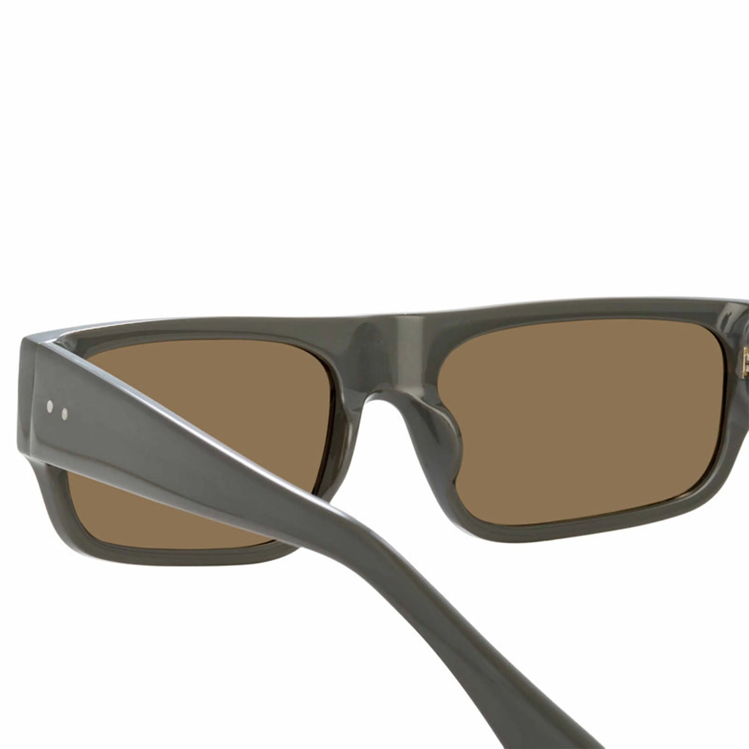 x Dries Van Noten Rectangular Sunglasses (Grey/Brushed Silver/Khaki Green) sold by TONS product image thumbnail 3