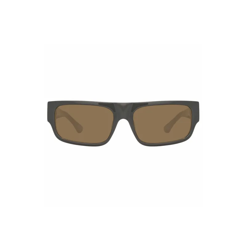 x Dries Van Noten Rectangular Sunglasses (Grey/Brushed Silver/Khaki Green) made by Linda Farrow