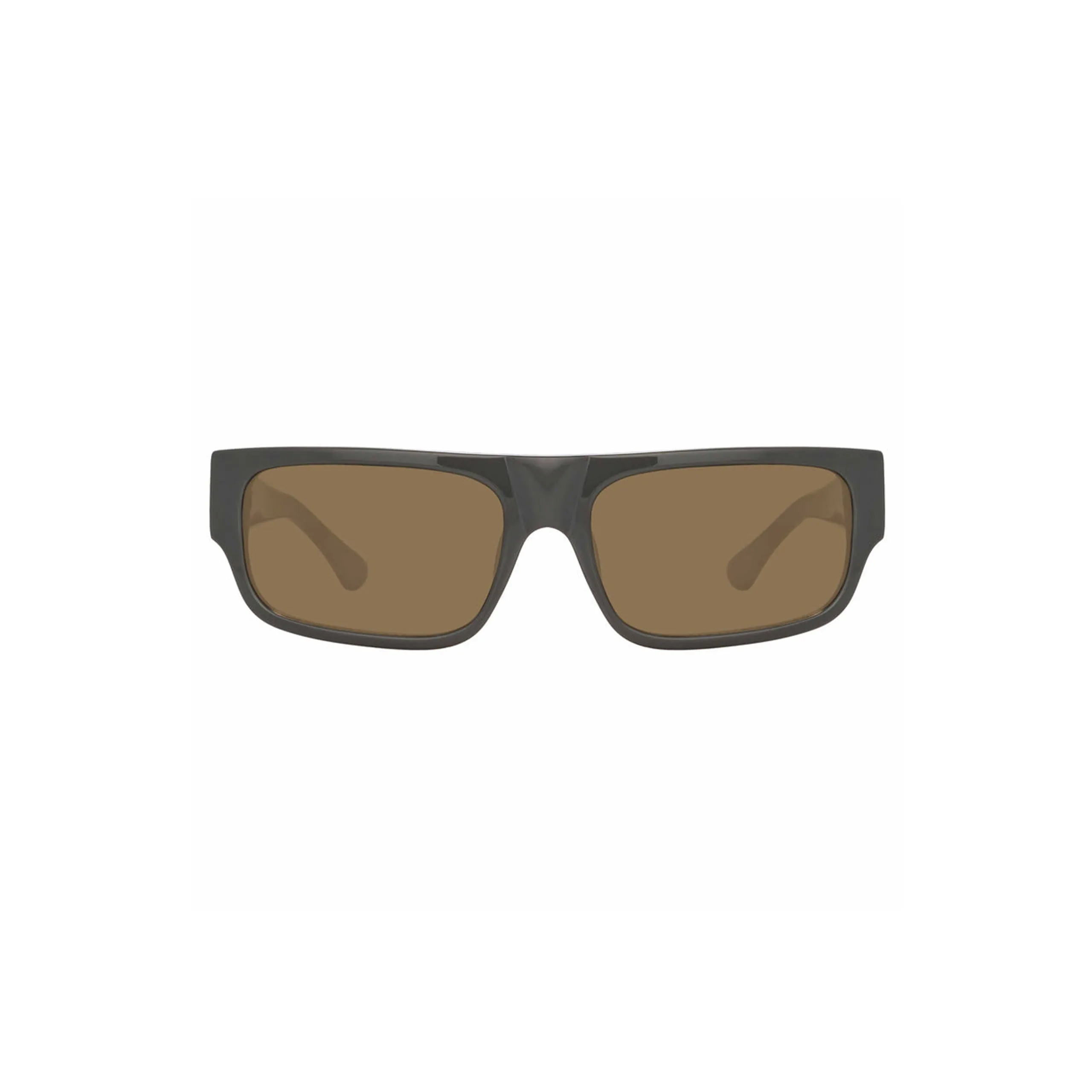 x Dries Van Noten Rectangular Sunglasses (Grey/Brushed Silver/Khaki Green) sold by TONS