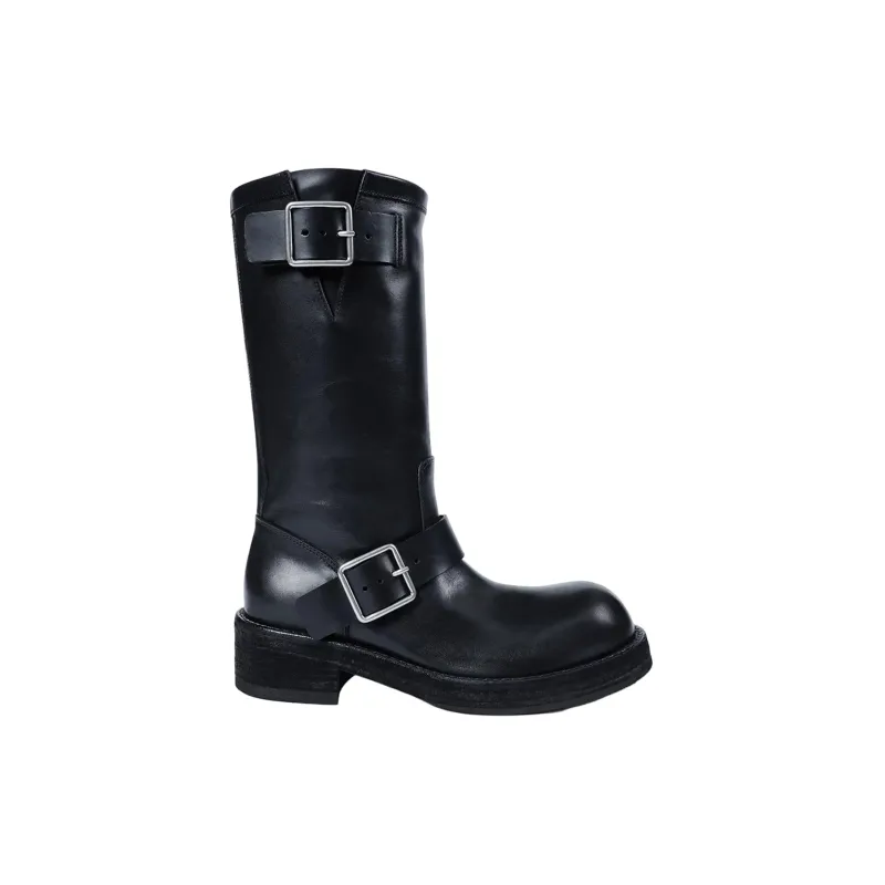 Sarith Engineer Biker Boots With Buckles (Black) made by Ann Demeulemeester