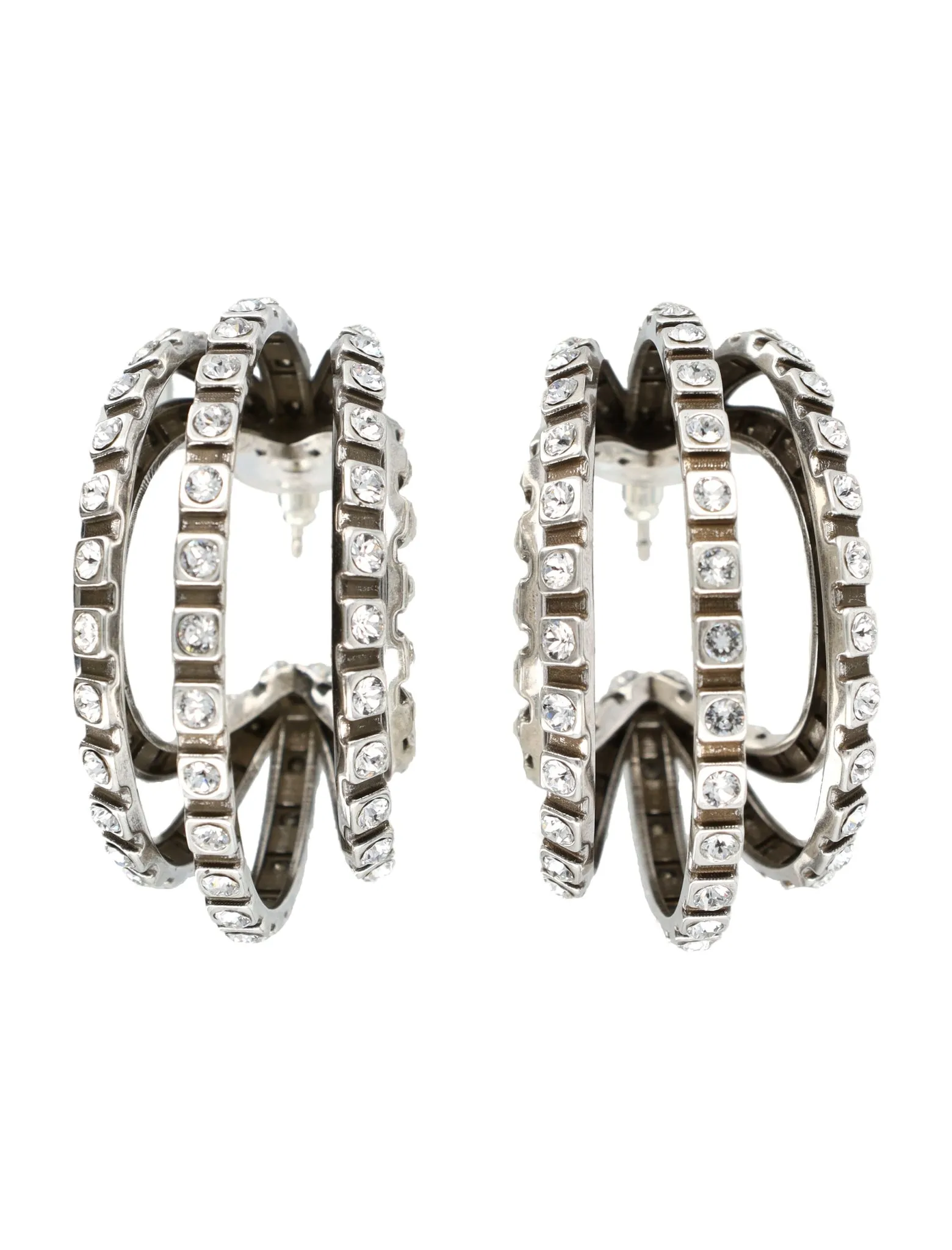 Large Hoops Earrings (Transparent/Silver) sold by TONS