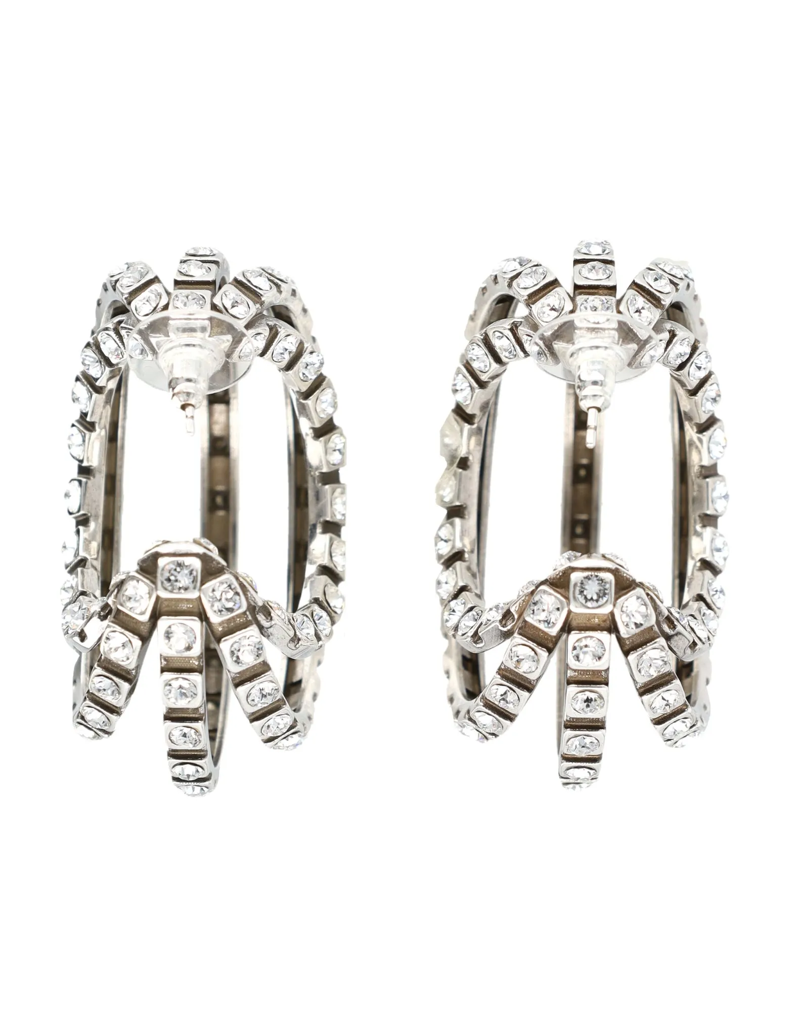Large Hoops Earrings (Transparent/Silver) sold by TONS product image thumbnail 2