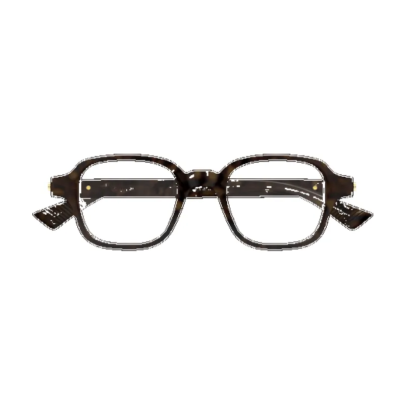 Squared Shape Eyeglasses (Havana/Transparent) made by Bottega Veneta