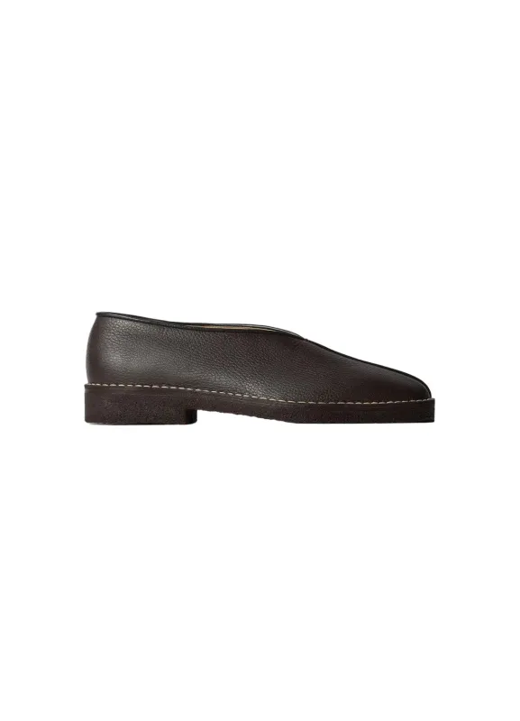Men's Piped Crepe Slippers (Dark Brown) made by Lemaire