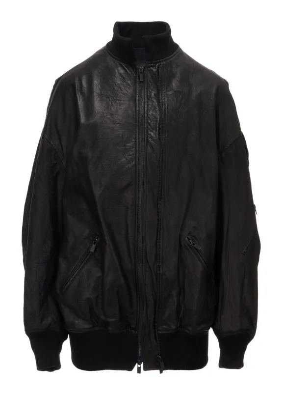 Soft Leather Double Zip Blouson (Black) made by Yohji Yamamoto