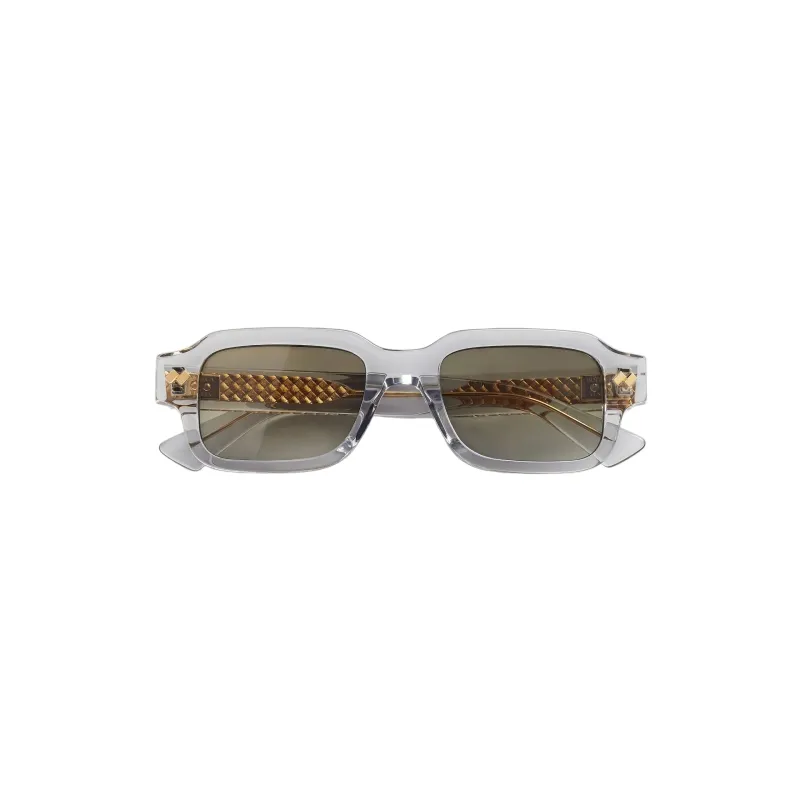 Intrecciato Rectangular Sunglasses (Grey/Green) made by Bottega Veneta