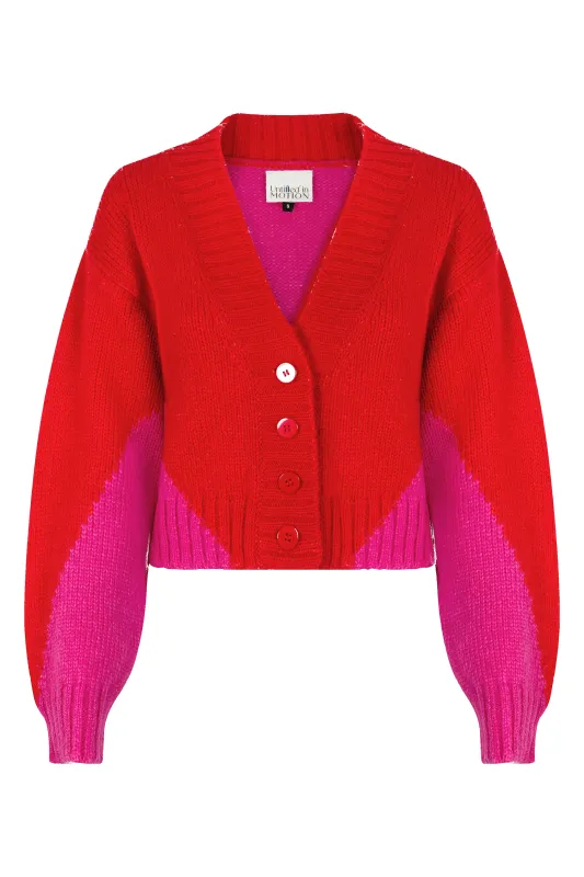 Belan Cardigan - Red/Fuchsia sold by Untitled in Motion