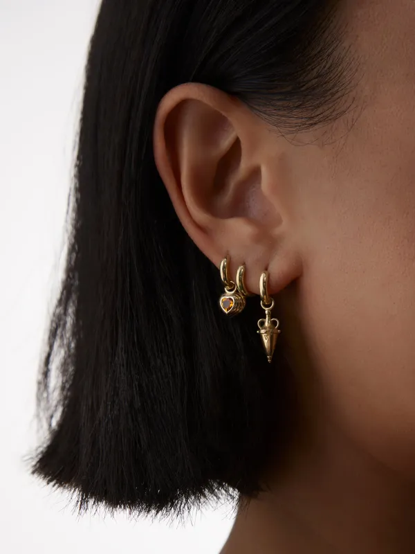 BABY URN CHARM HOOPS made by VADA