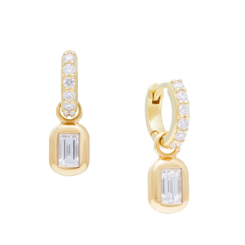 DIAMOND HOOPS WITH CHARM made by VADA
