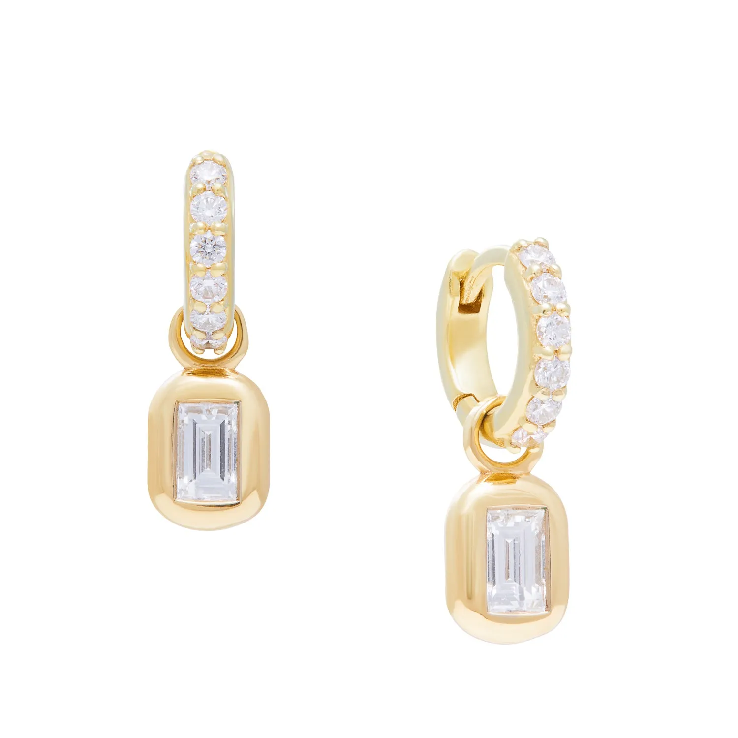 DIAMOND HOOPS WITH CHARM sold by VADA