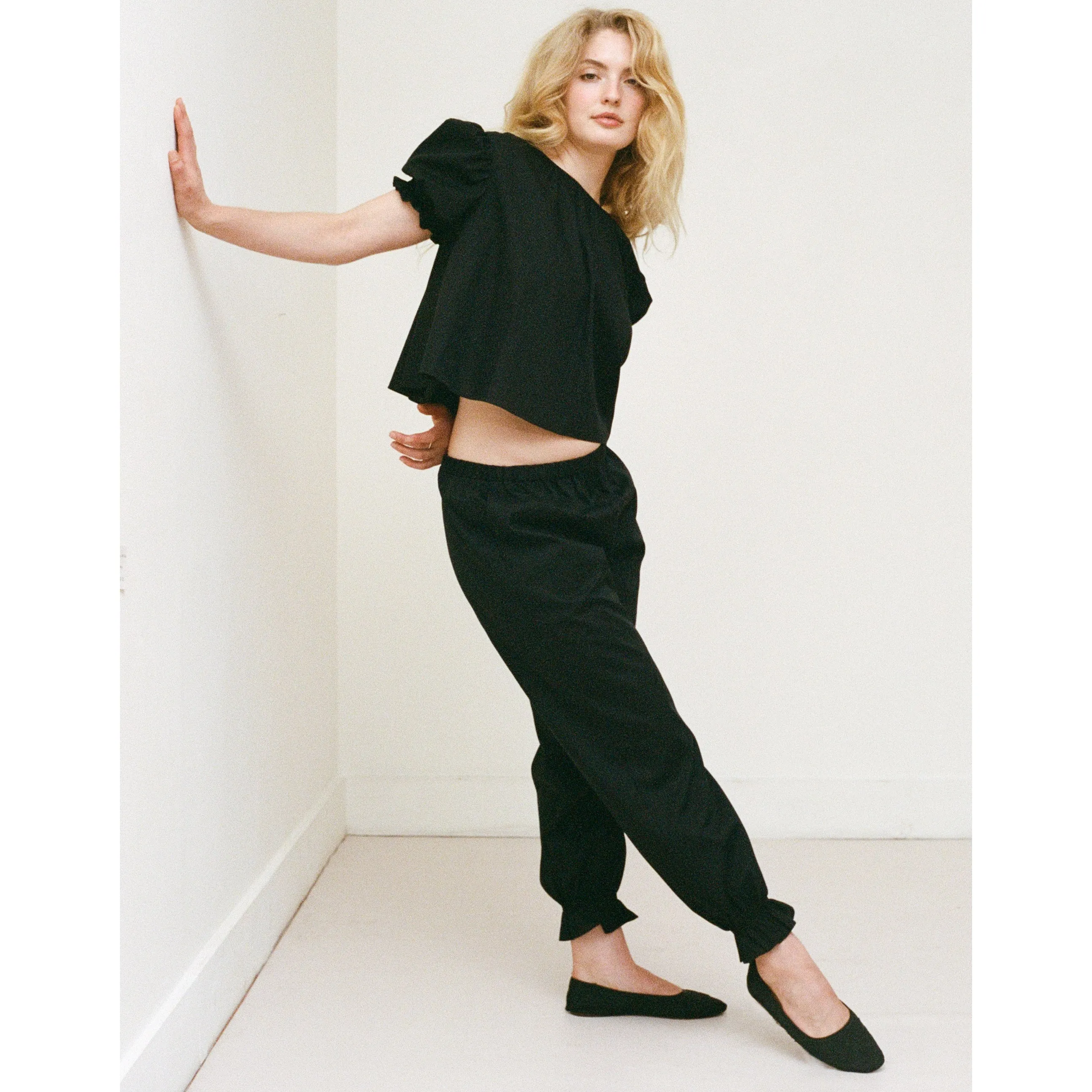 Black Cotton Bloomer Pants sold by Salter House product image thumbnail 3