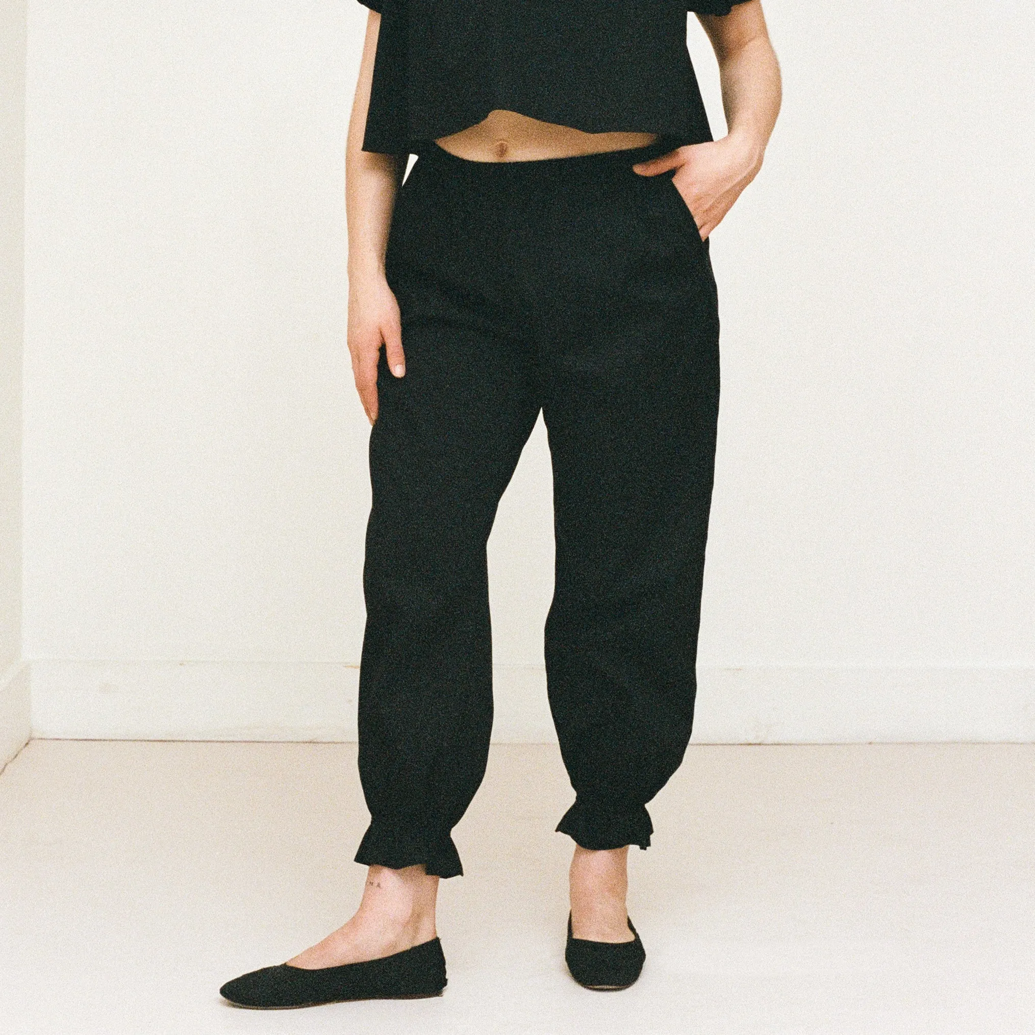 Black Cotton Bloomer Pants sold by Salter House product image thumbnail 4