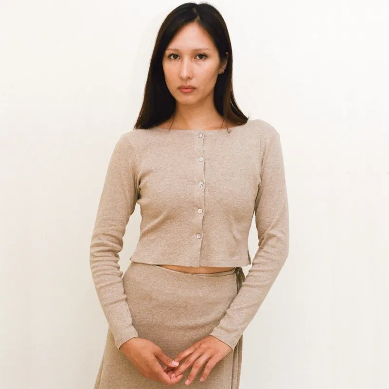 Organic Cotton Cardigan, Butterscotch sold by Salter House