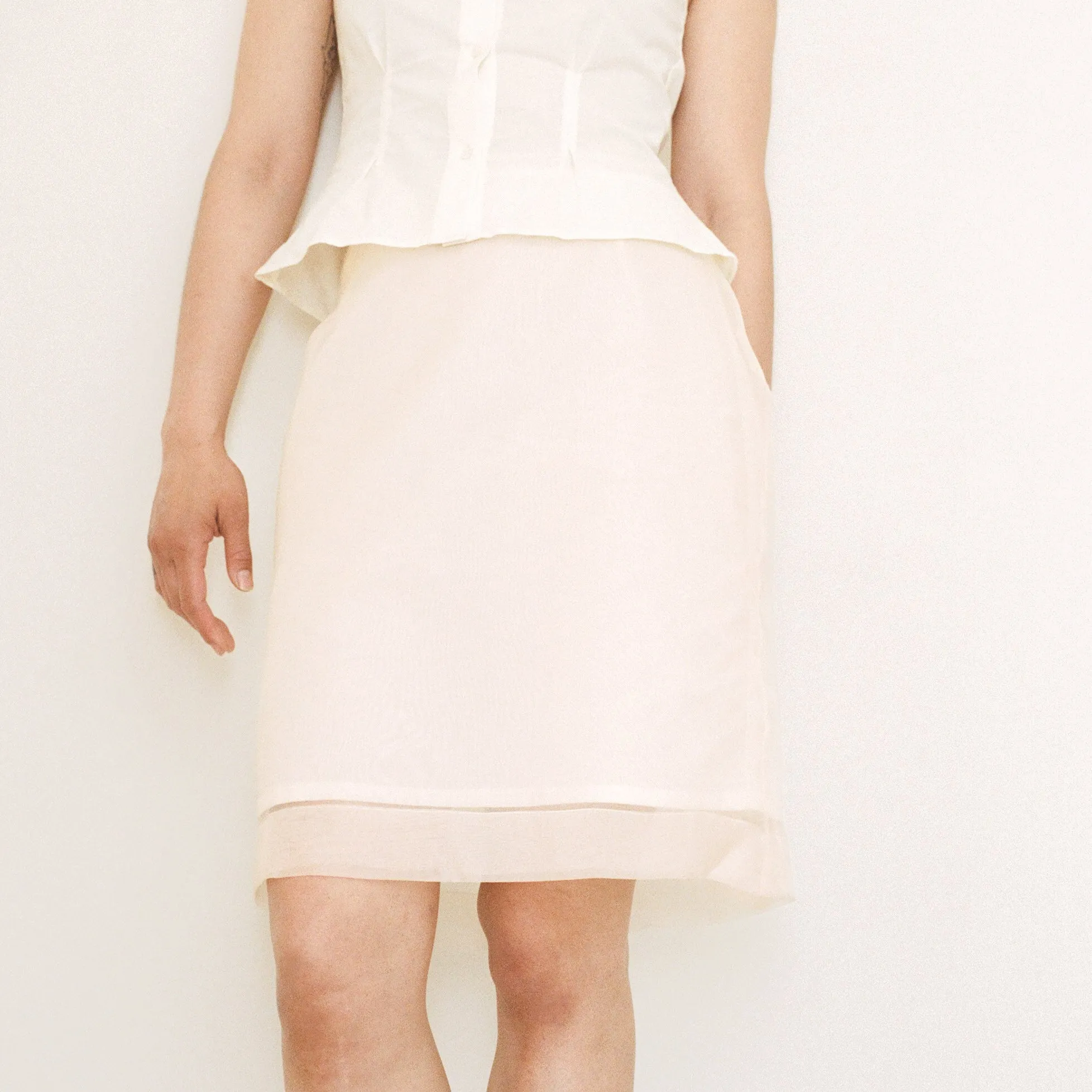 Cream Layered Organza Pencil Skirt sold by Salter House product image thumbnail 2