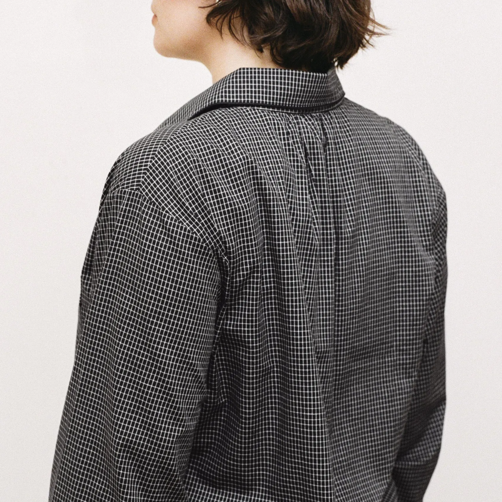 Black & White Grid Pan Collar PJs sold by Salter House product image thumbnail 4