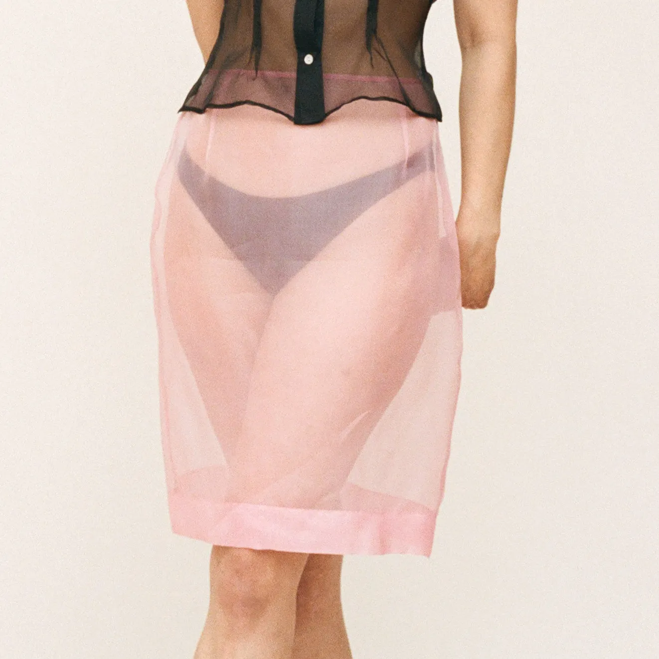 Pink Organza Pencil Skirt sold by Salter House product image thumbnail 4