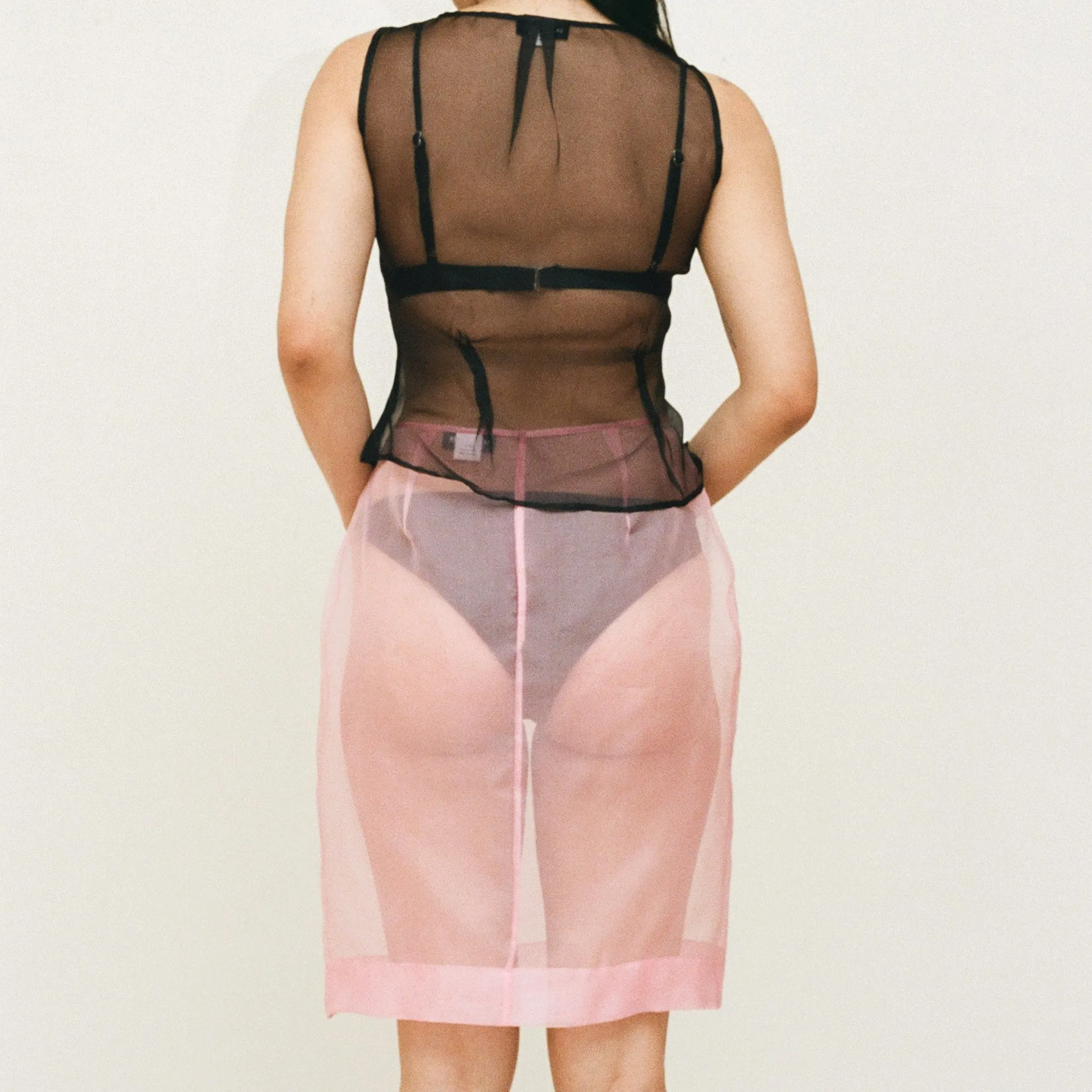 Pink Organza Pencil Skirt sold by Salter House product image thumbnail 5