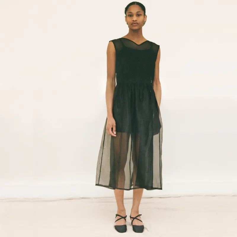 Black Organza Ghost Dress sold by Salter House
