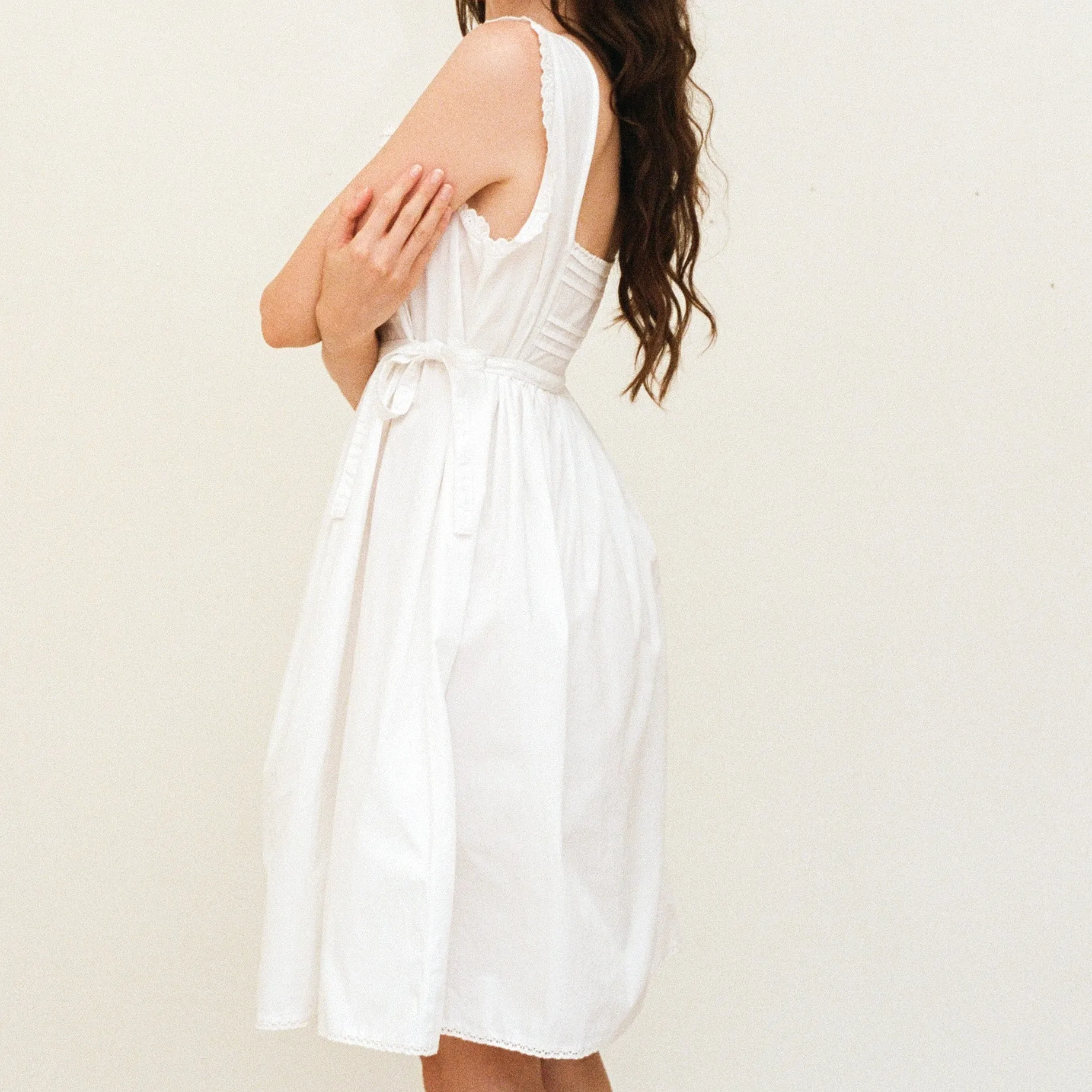 Pinafore Nightdress, White sold by Salter House product image thumbnail 4
