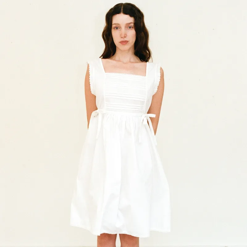 Pinafore Nightdress, White sold by Salter House