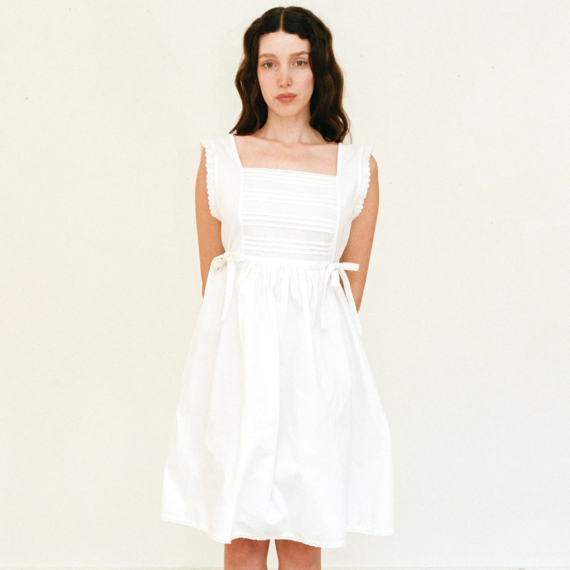 Pinafore Nightdress, White sold by Salter House