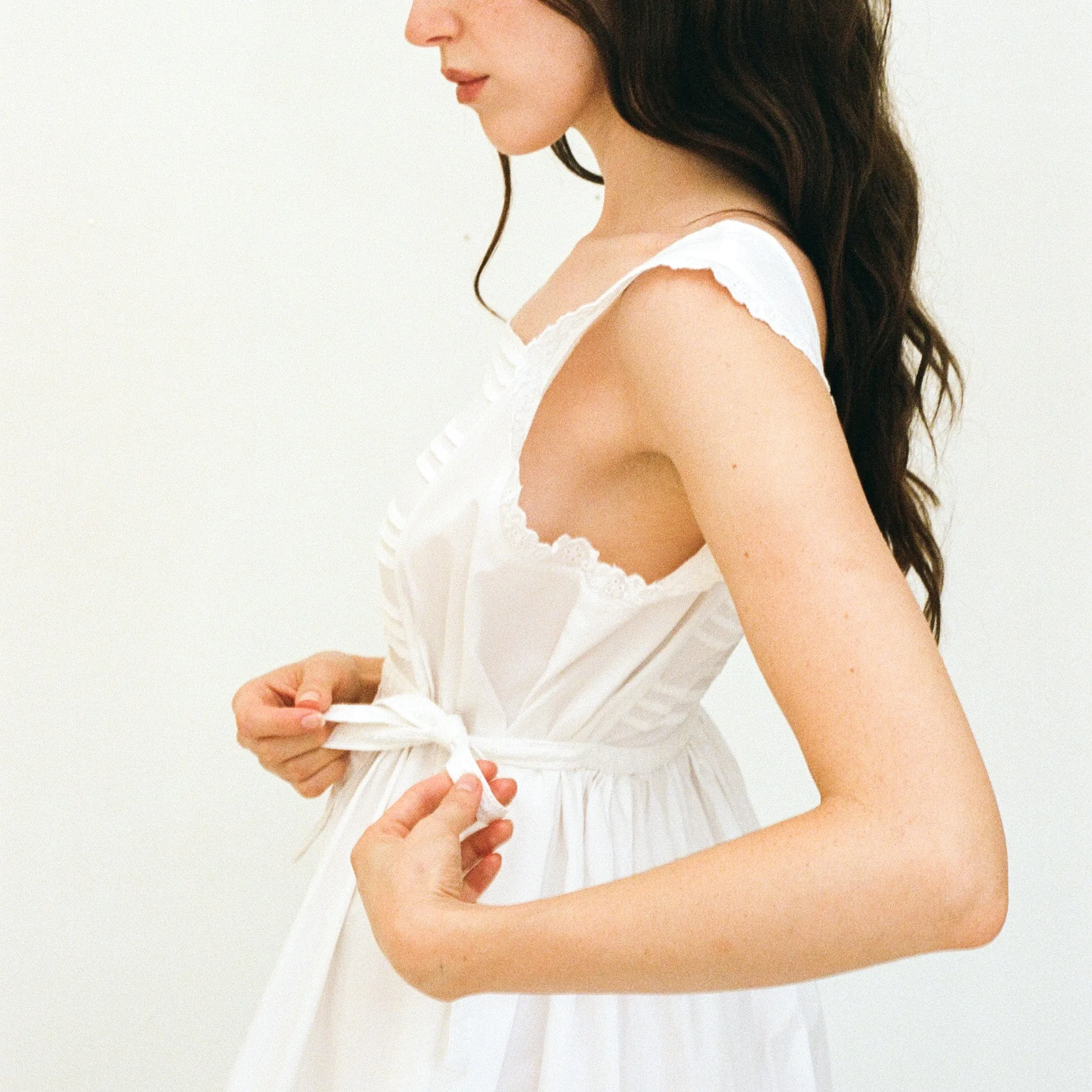 Pinafore Nightdress, White sold by Salter House product image thumbnail 2
