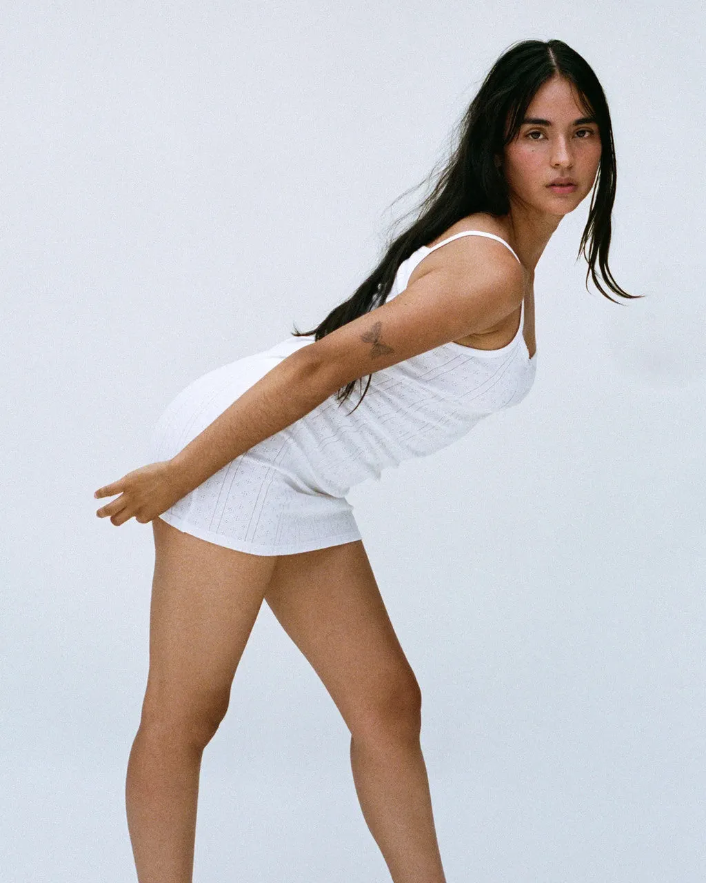 Cou Cou White Picot Trim Dress sold by Salter House product image thumbnail 3