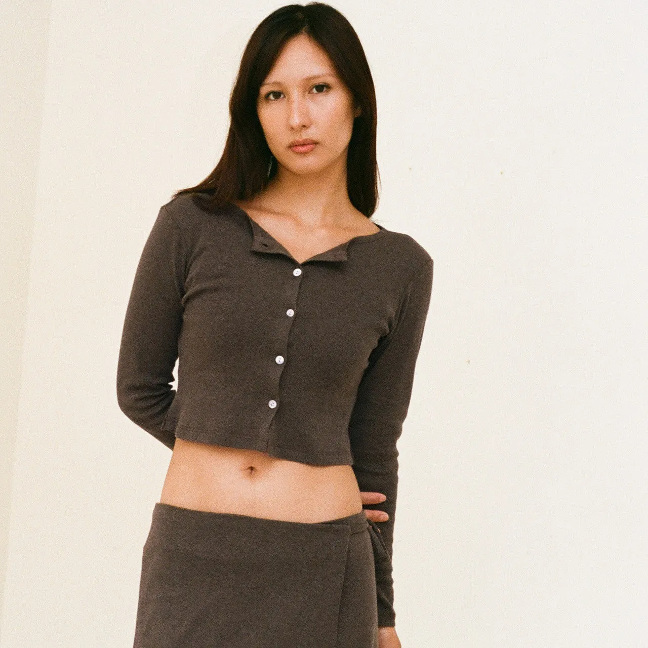 Organic Cotton Cardigan, Cocoa sold by Salter House product image thumbnail 5