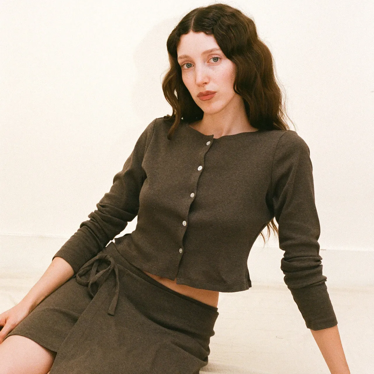 Organic Cotton Cardigan, Cocoa sold by Salter House product image thumbnail 4