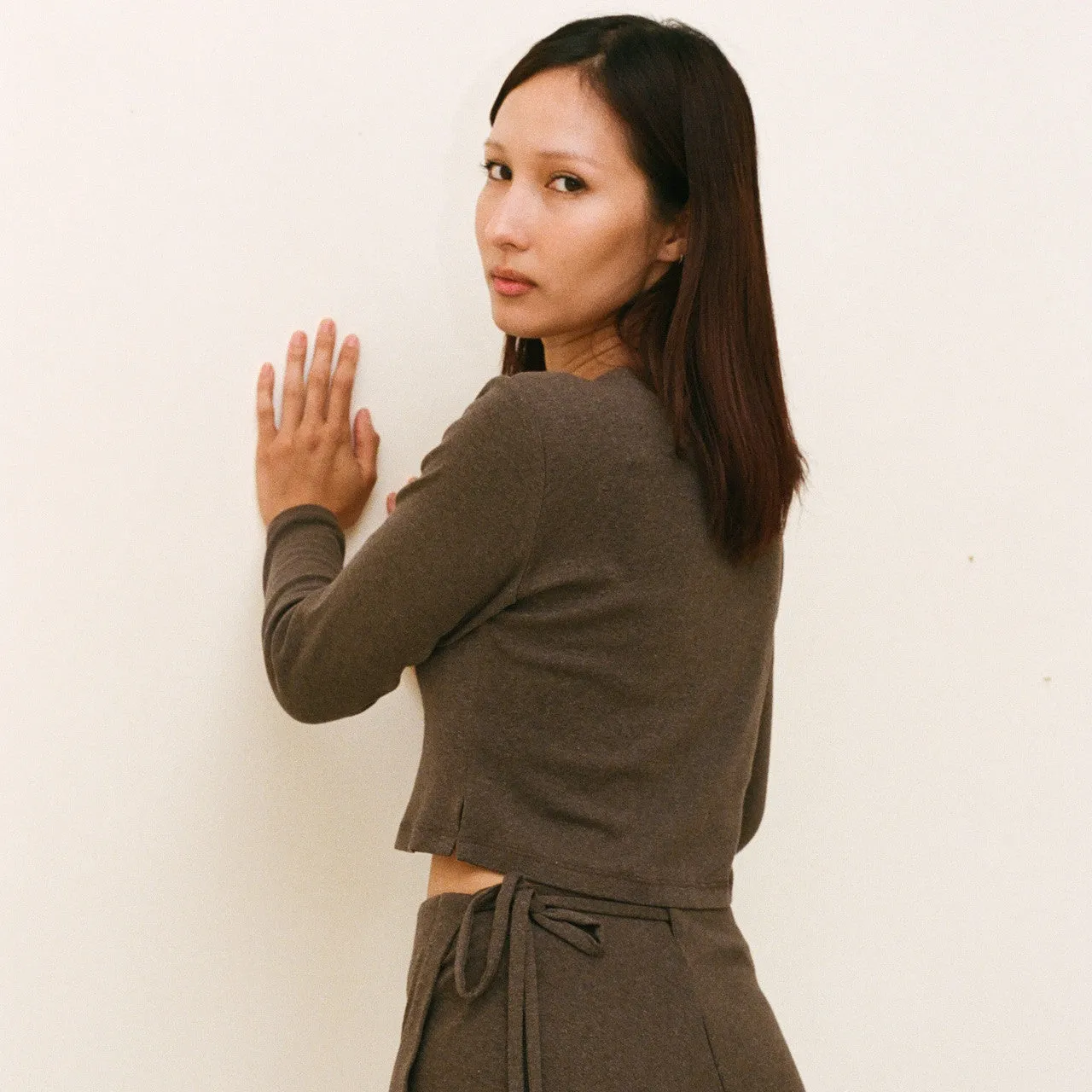 Organic Cotton Cardigan, Cocoa sold by Salter House product image thumbnail 2