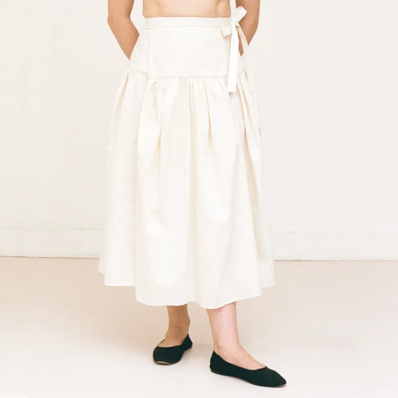 Batiste Cotton Wrap Skirt sold by Salter House