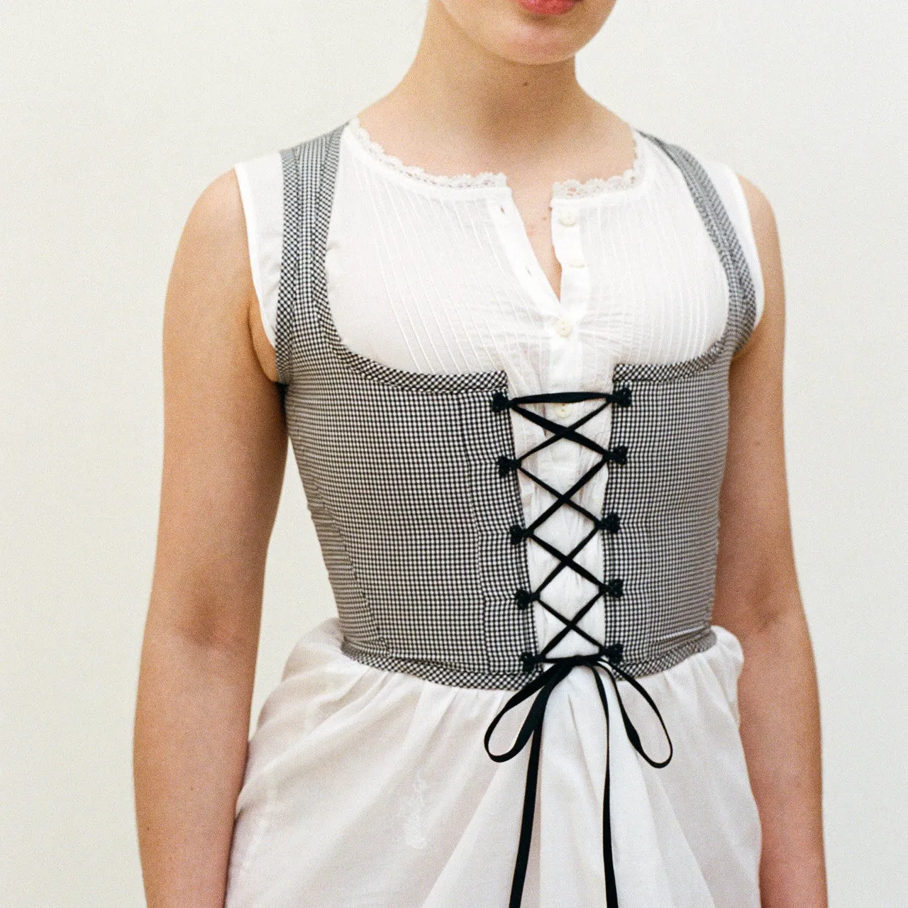 Vichy Check Cotton Corset (10% off) sold by Salter House product image thumbnail 3