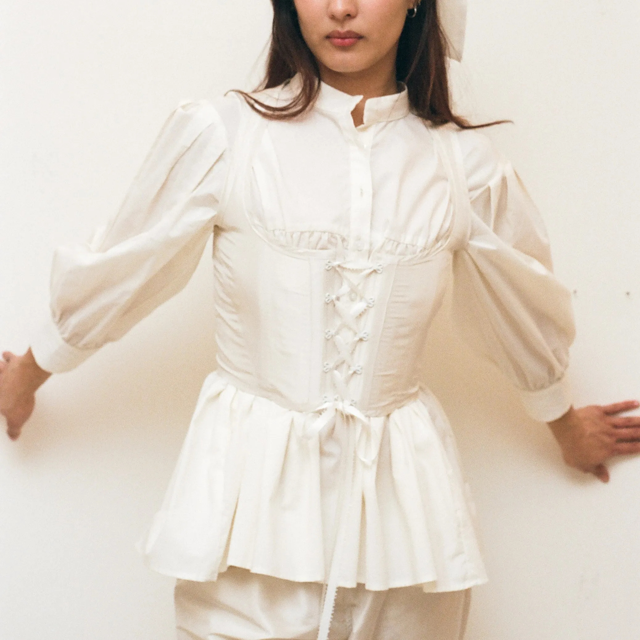 Ivory Taffeta Corset sold by Salter House product image thumbnail 3