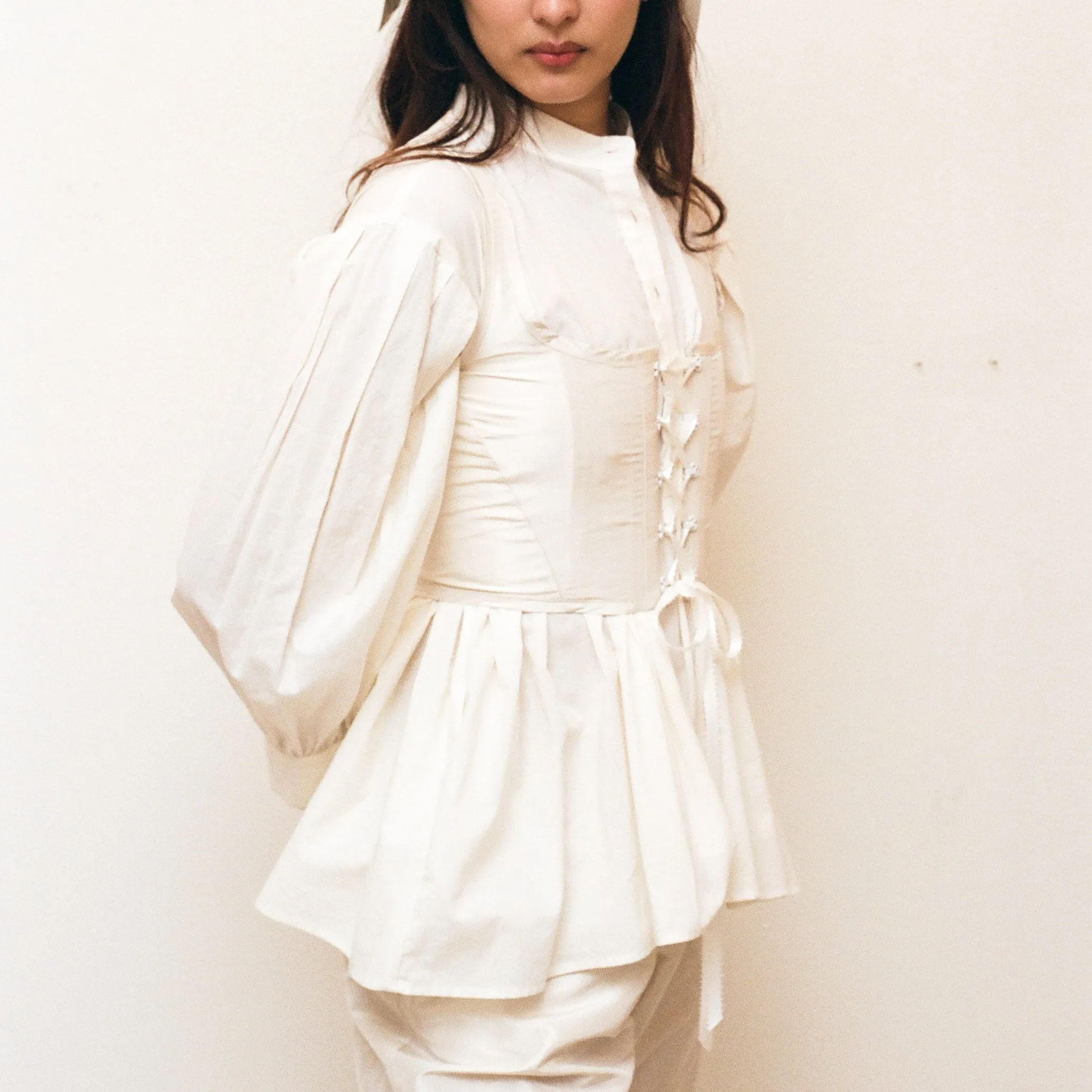 Ivory Taffeta Corset sold by Salter House product image thumbnail 4