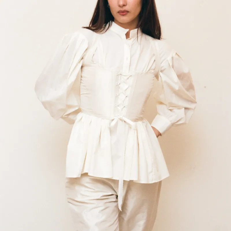 Ivory Taffeta Corset sold by Salter House