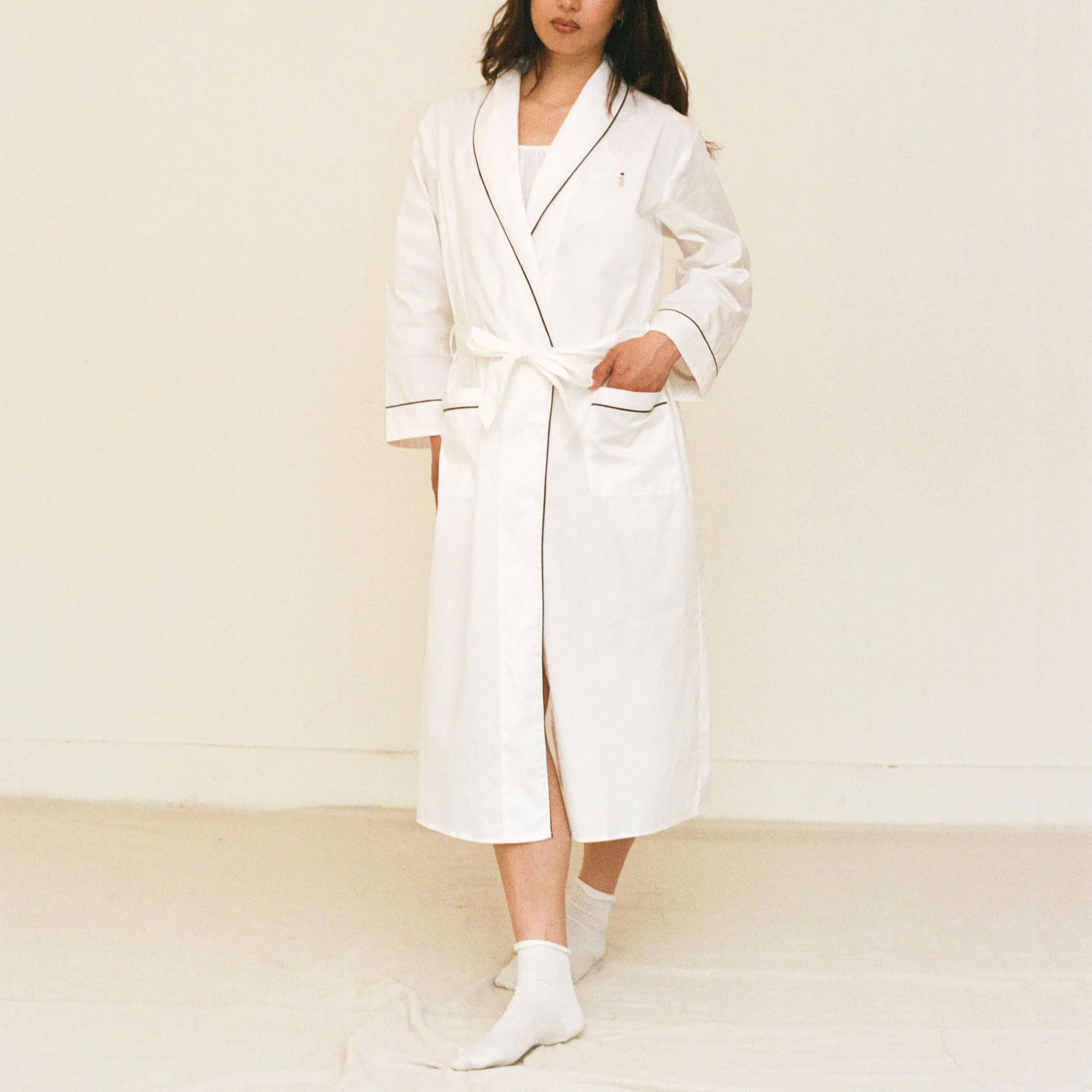 Piped Cotton Robe sold by Salter House product image thumbnail 3