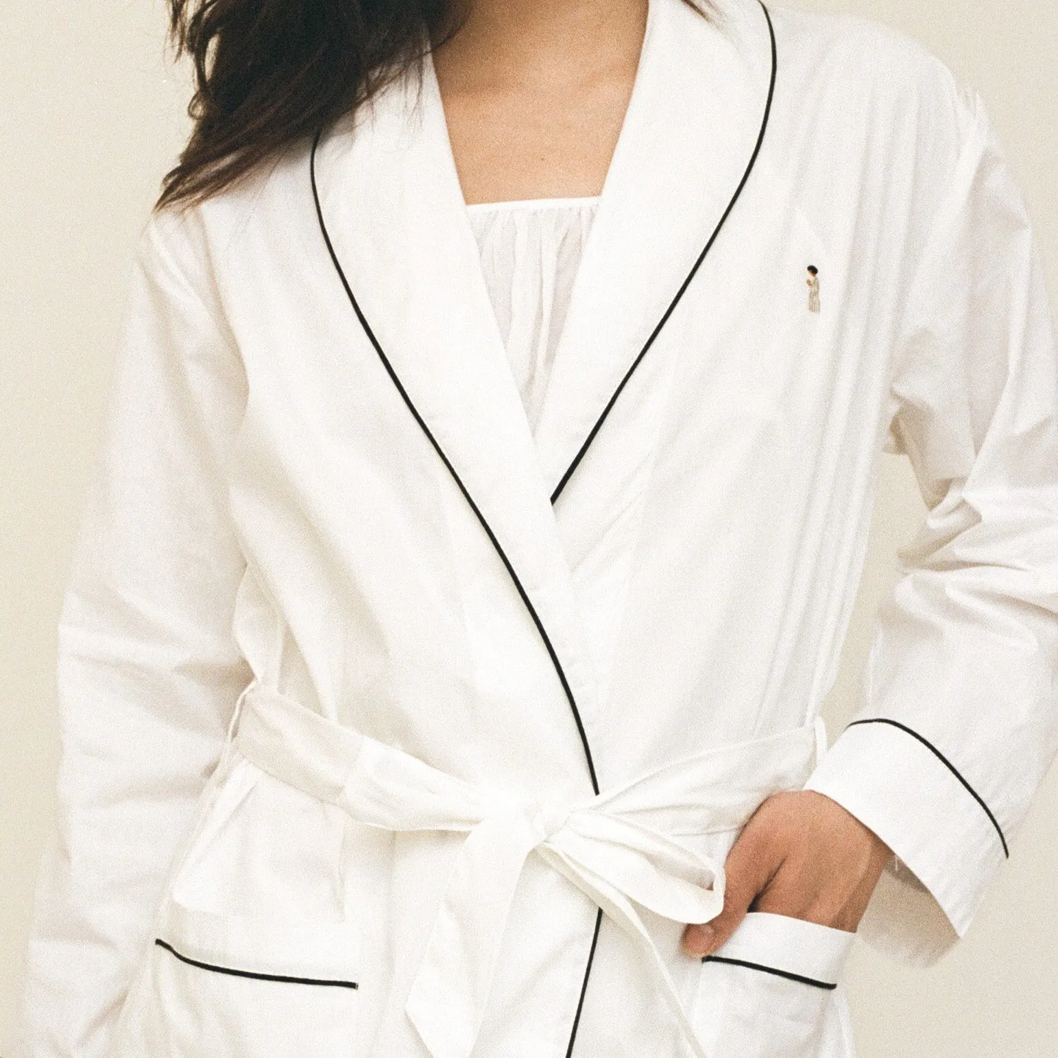 Piped Cotton Robe sold by Salter House product image thumbnail 2