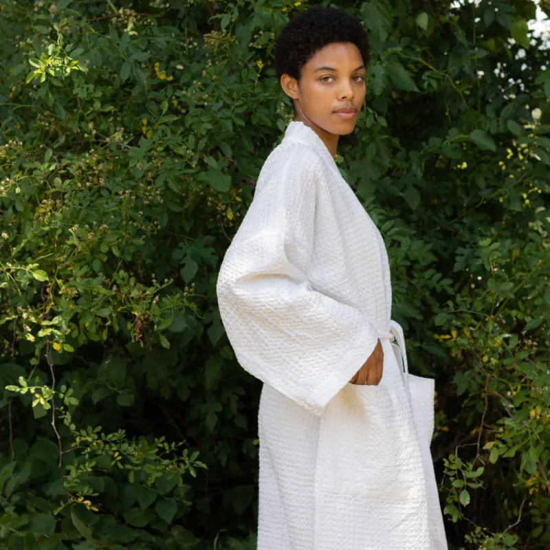 Cotton & Linen Honeycomb Waffle Robe sold by Salter House