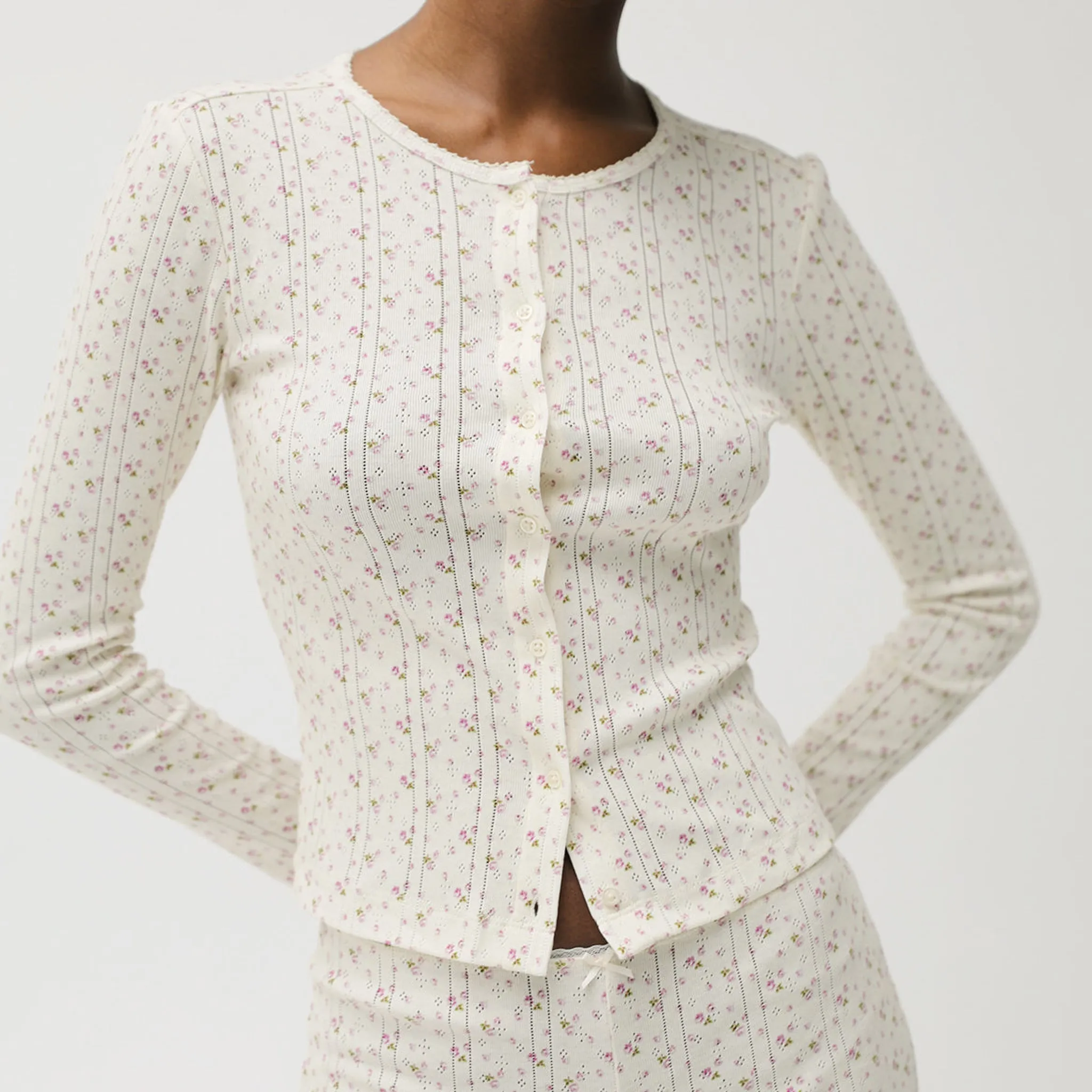 Cou Cou English Rose Cotton Cardigan sold by Salter House