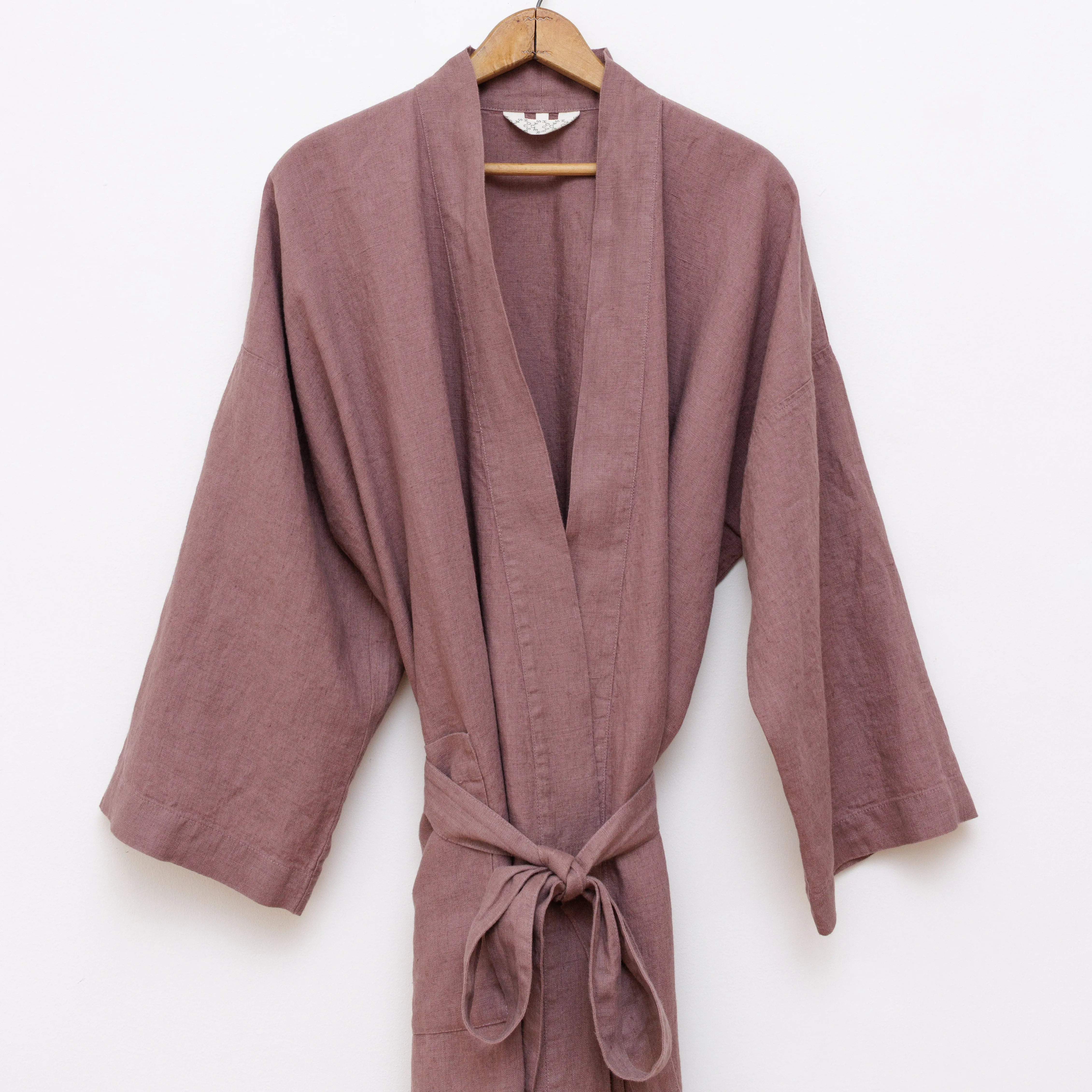 Plum Linen Robe sold by Salter House product image thumbnail 3